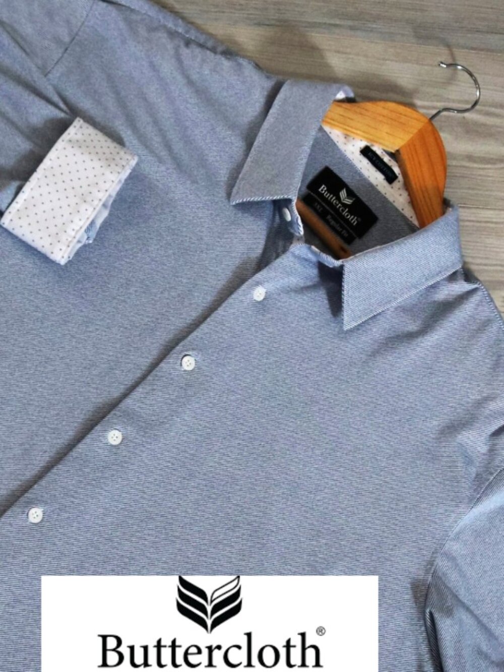 Butter Cloth ICY COTTON Mens Navy Striped Flip Cuff Preppy Button Shirt Size 3XL